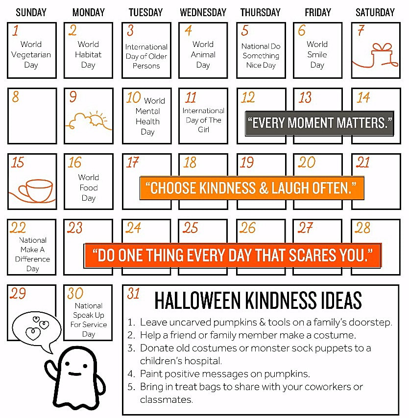 October Kindness Guide Clough Counselor's Corner